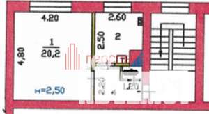 1-к квартира, вторичка, 31м2, 2/2 этаж