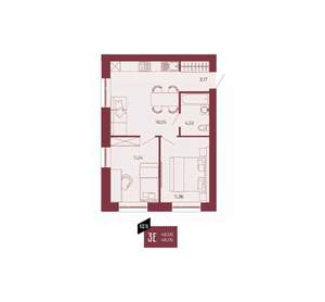 3-к квартира, вторичка, 48м2, 1/17 этаж