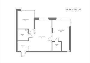 2-к квартира, вторичка, 73м2, 20/21 этаж