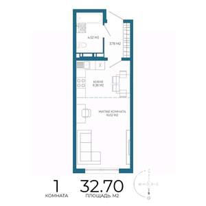 1-к квартира, вторичка, 33м2, 14/17 этаж