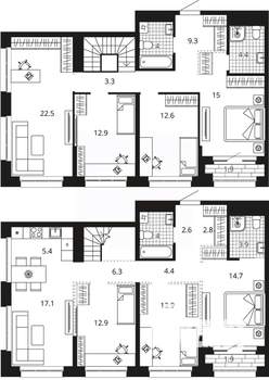 5-к квартира, вторичка, 175м2, 23/23 этаж