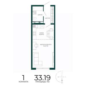 1-к квартира, вторичка, 33м2, 12/17 этаж