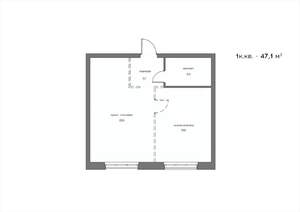 1-к квартира, вторичка, 47м2, 2/21 этаж