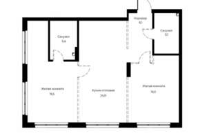 2-к квартира, вторичка, 76м2, 1/23 этаж