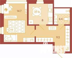 1-к квартира, вторичка, 36м2, 16/17 этаж