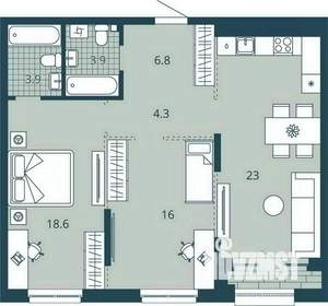 2-к квартира, вторичка, 78м2, 7/24 этаж