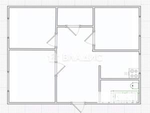 3-к квартира, вторичка, 61м2, 1/5 этаж