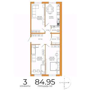 3-к квартира, вторичка, 85м2, 6/18 этаж