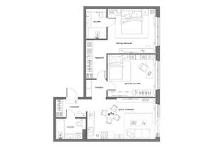 2-к квартира, вторичка, 76м2, 2/21 этаж