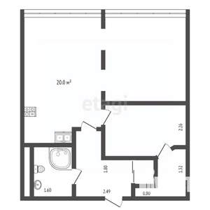 2-к квартира, вторичка, 60м2, 4/16 этаж