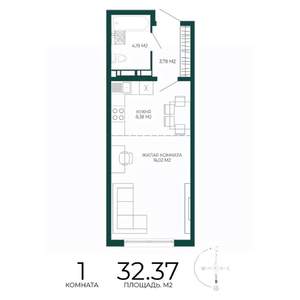 1-к квартира, вторичка, 32м2, 16/17 этаж