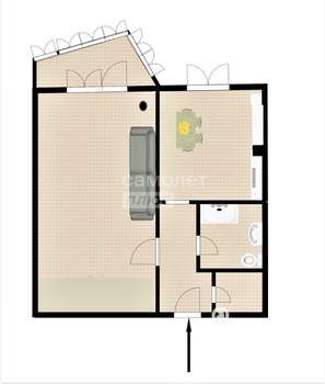 1-к квартира, вторичка, 40м2, 7/9 этаж