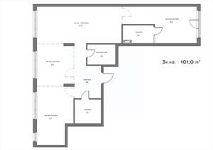 3-к квартира, вторичка, 101м2, 9/21 этаж