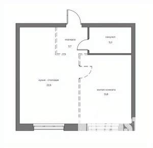 1-к квартира, вторичка, 47м2, 2/21 этаж