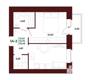 1-к квартира, вторичка, 36м2, 3/17 этаж