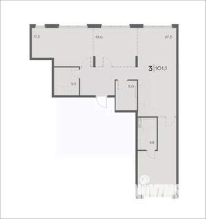3-к квартира, вторичка, 101м2, 15/21 этаж