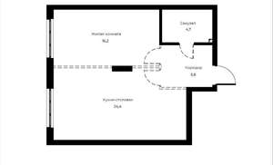 1-к квартира, вторичка, 51м2, 9/23 этаж
