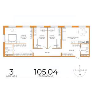 3-к квартира, вторичка, 105м2, 11/18 этаж
