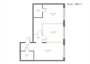 2-к квартира, вторичка, 76м2, 2/21 этаж