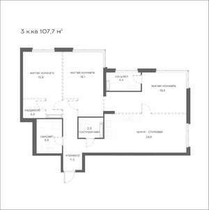 3-к квартира, вторичка, 108м2, 18/21 этаж