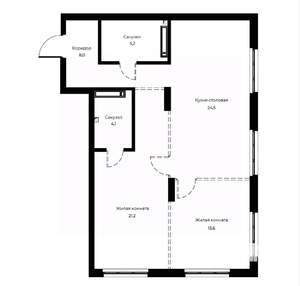 2-к квартира, вторичка, 76м2, 21/23 этаж