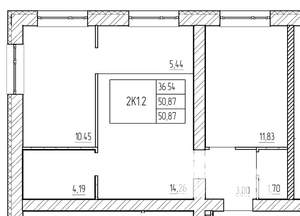3-к квартира, вторичка, 51м2, 2/17 этаж