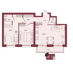 3-к квартира, вторичка, 77м2, 16/17 этаж