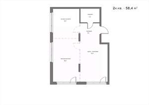 2-к квартира, вторичка, 58м2, 16/21 этаж