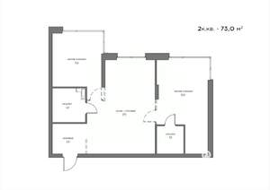 2-к квартира, вторичка, 73м2, 21/21 этаж