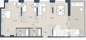 2-к квартира, вторичка, 107м2, 8/23 этаж