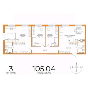 3-к квартира, строящийся дом, 105м2, 12/18 этаж