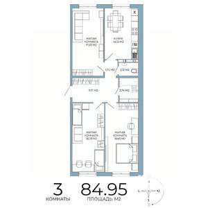 3-к квартира, вторичка, 85м2, 10/18 этаж