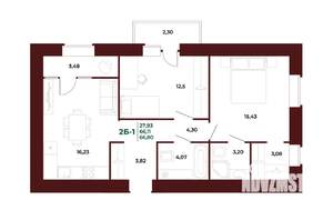 2-к квартира, вторичка, 70м2, 14/17 этаж