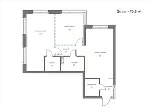 2-к квартира, вторичка, 77м2, 14/21 этаж