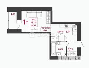 Студия квартира, вторичка, 32м2, 13/17 этаж