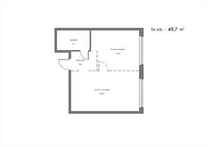 1-к квартира, вторичка, 46м2, 14/21 этаж