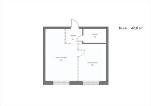 1-к квартира, вторичка, 48м2, 14/21 этаж