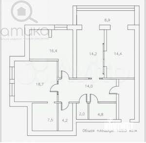 3-к квартира, вторичка, 98м2, 4/4 этаж