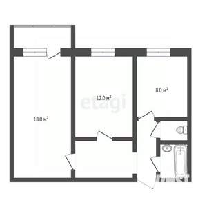 2-к квартира, вторичка, 54м2, 6/9 этаж