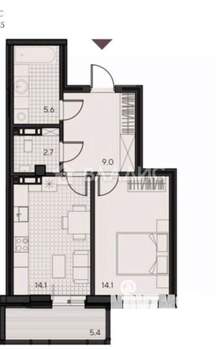 1-к квартира, вторичка, 48м2, 3/8 этаж
