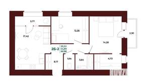 2-к квартира, вторичка, 70м2, 15/17 этаж