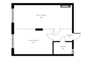 1-к квартира, вторичка, 56м2, 2/23 этаж