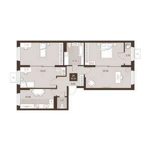 2-к квартира, вторичка, 91м2, 3/22 этаж