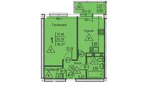 1-к квартира, вторичка, 37м2, 18/19 этаж