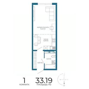 1-к квартира, вторичка, 33м2, 9/17 этаж