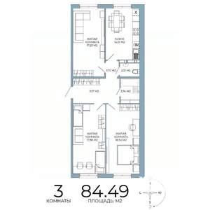3-к квартира, вторичка, 84м2, 3/18 этаж