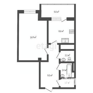 1-к квартира, вторичка, 47м2, 13/18 этаж