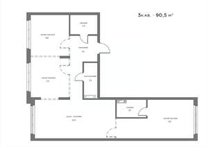 3-к квартира, вторичка, 91м2, 11/21 этаж