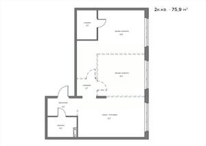 2-к квартира, вторичка, 76м2, 7/21 этаж