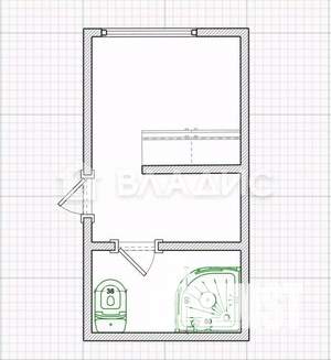 1-к квартира, вторичка, 28м2, 1/5 этаж